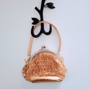 Gold Beaded Evening Clutch